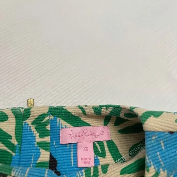 Lilly Pulitzer Layton Sea Oat Ikatty Ikat Engineered Print Shift Dress Size XS - Picture 4 of 7